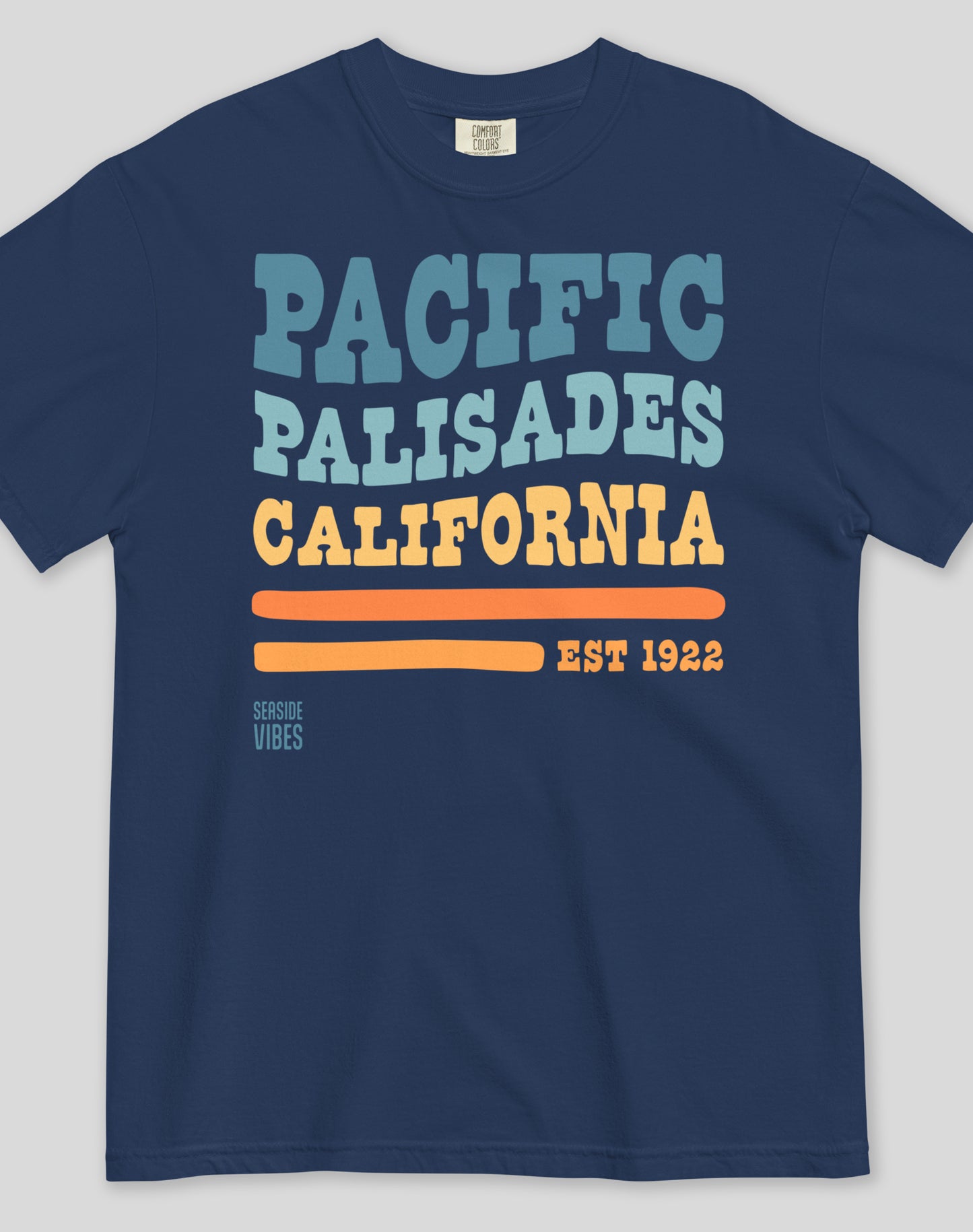 Unisex: Pacific Palisades Vibes Tee - 100% Cotton | True Navy