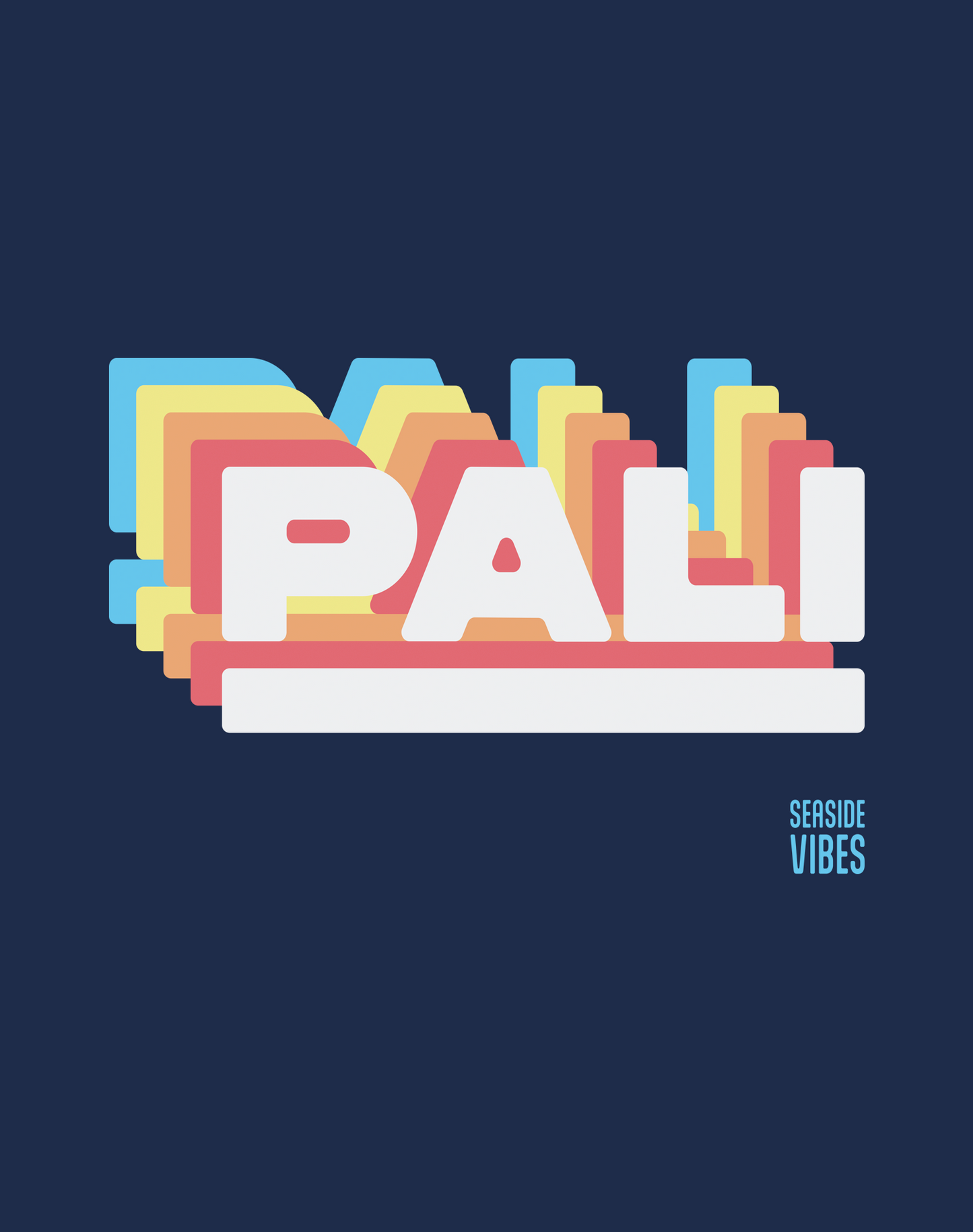 Unisex: Retro Pali Tee - 100% Cotton | True Navy