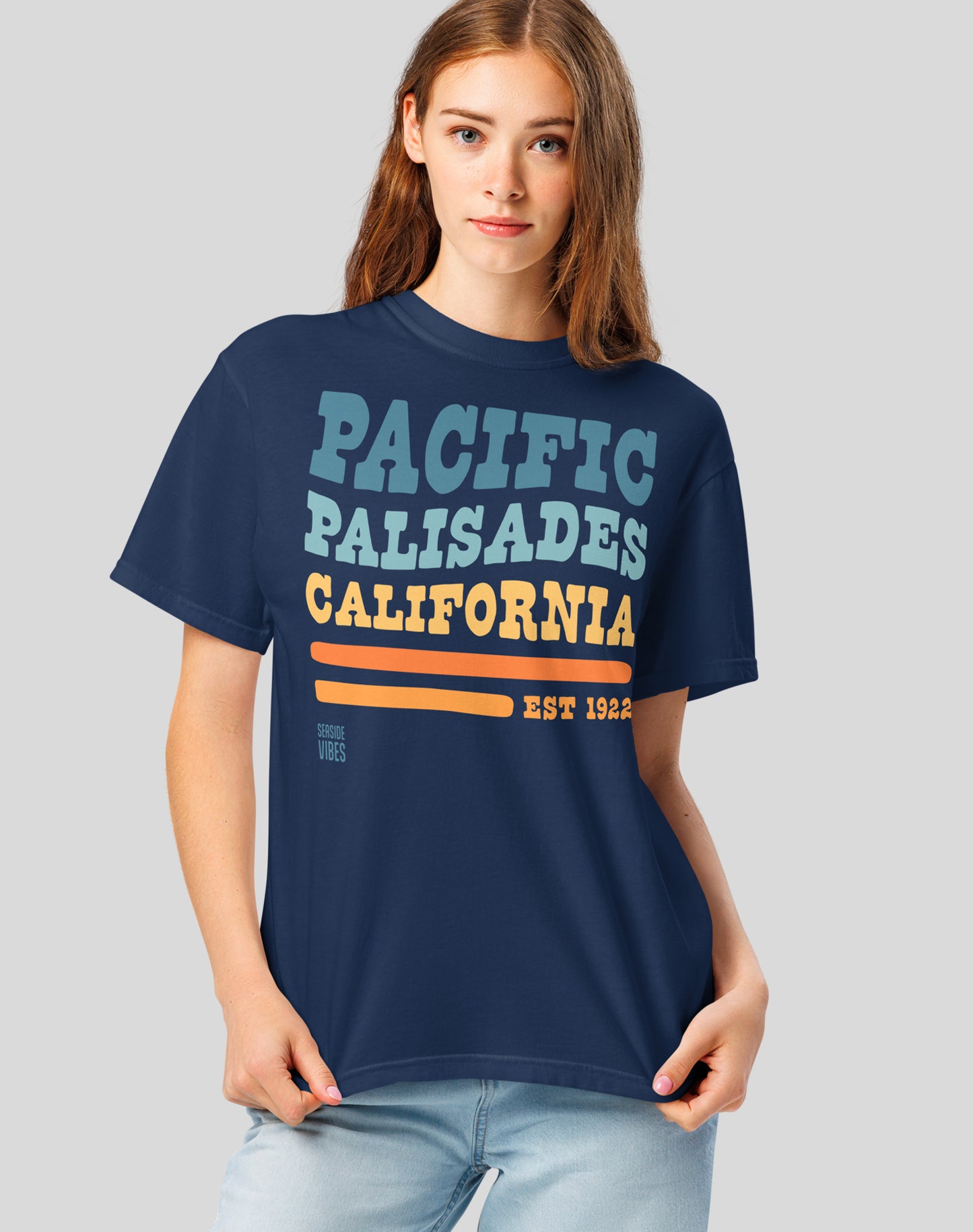 Unisex: Pacific Palisades Vibes Tee - 100% Cotton | True Navy