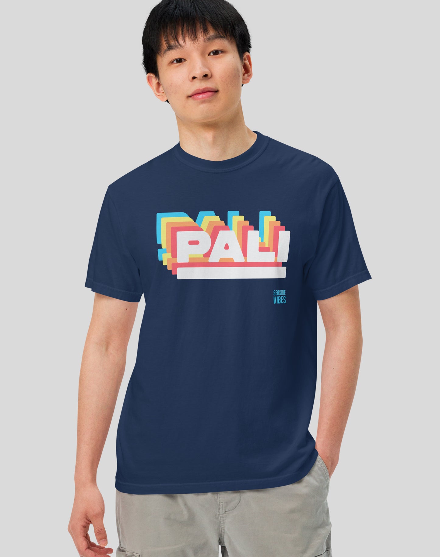 Unisex: Retro Pali Tee - 100% Cotton | True Navy