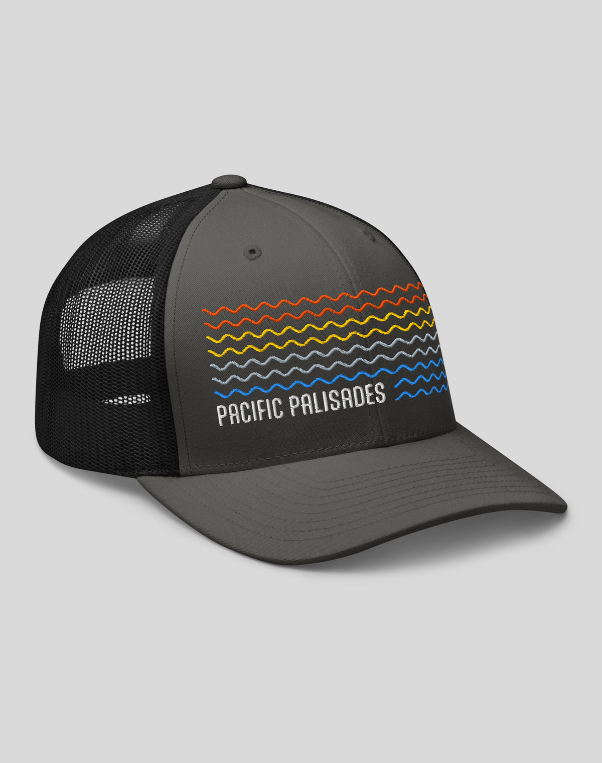 Pacific Palisades Sunset Waves Trucker Hat - Charcoal/Black