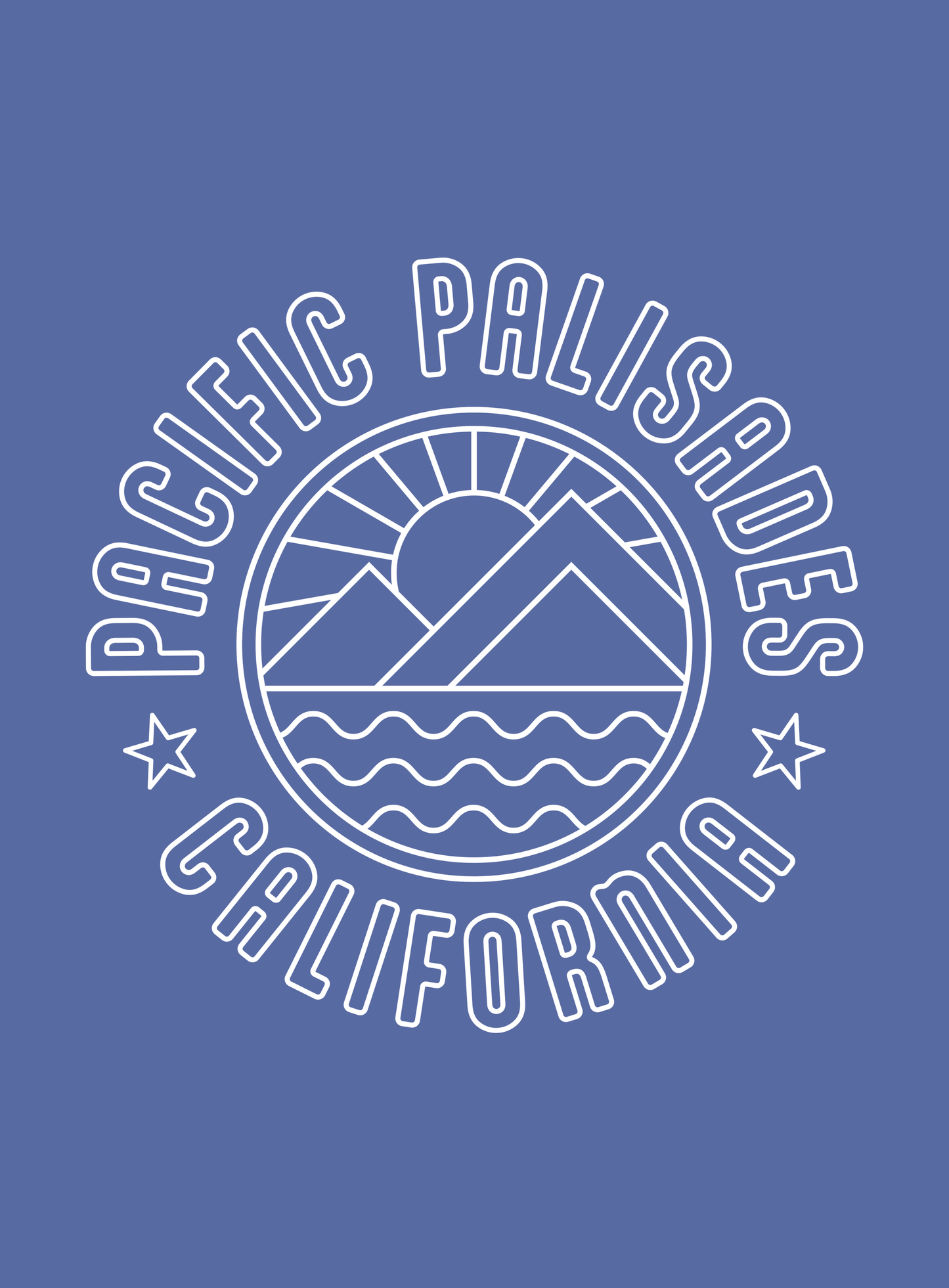 Unisex: Pacific Palisades Sunrise Tee - Heather True Royal
