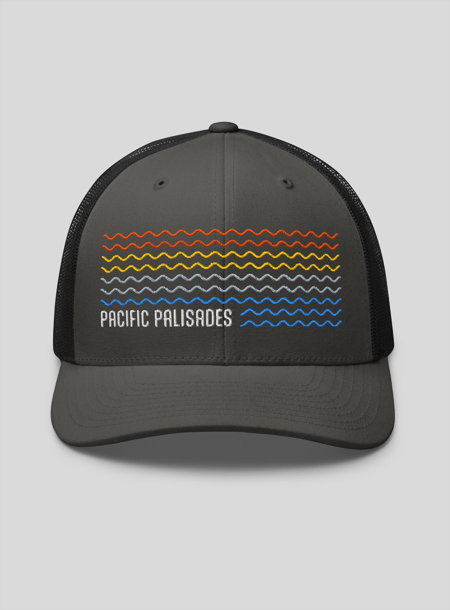 Pacific Palisades Sunset Waves Trucker Hat - Charcoal/Black