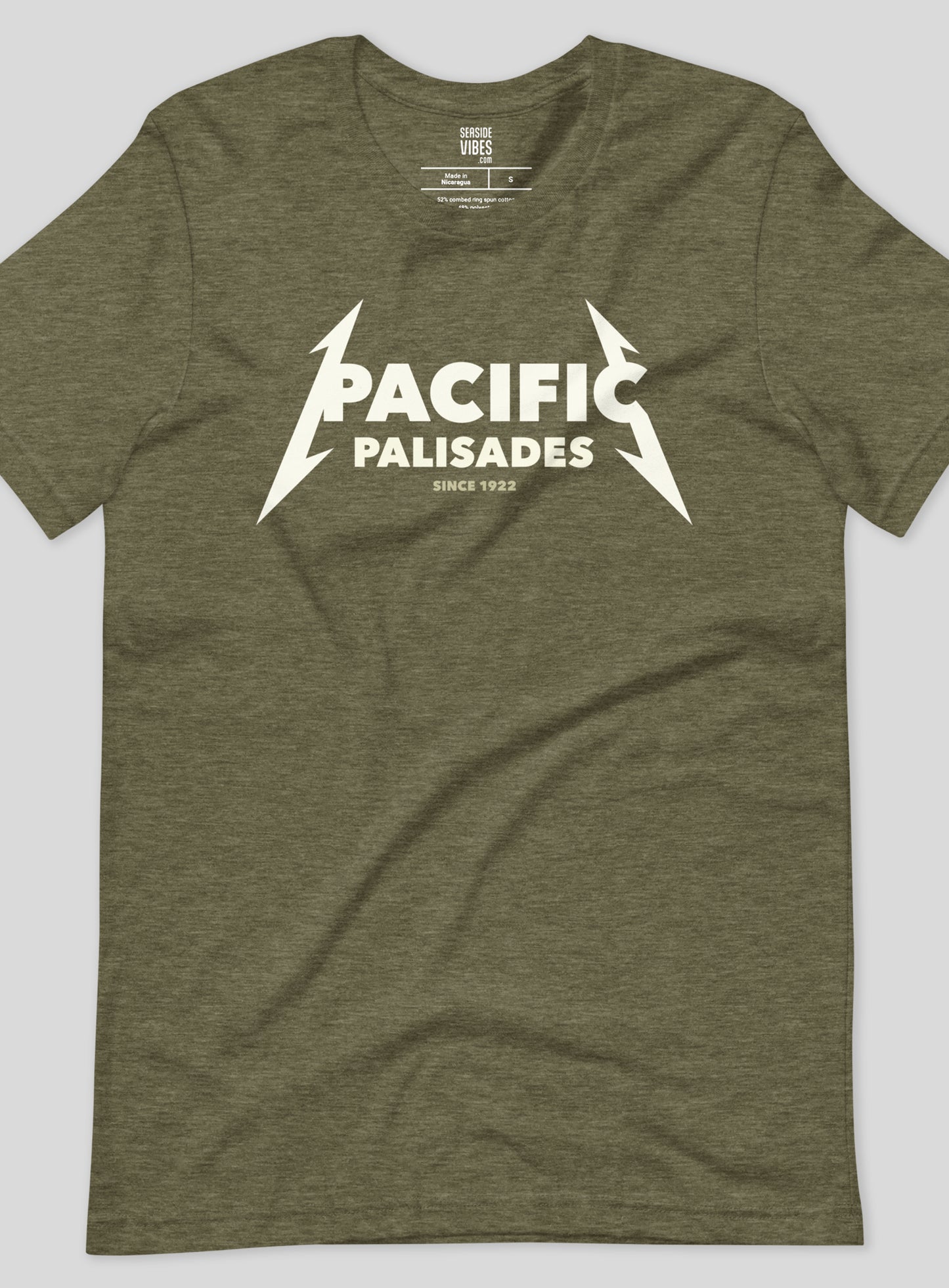 Unisex: Pacific Palisades Rocks Tee - Heather Olive