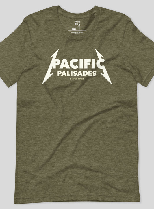 Unisex: Pacific Palisades Rocks Tee - Heather Olive