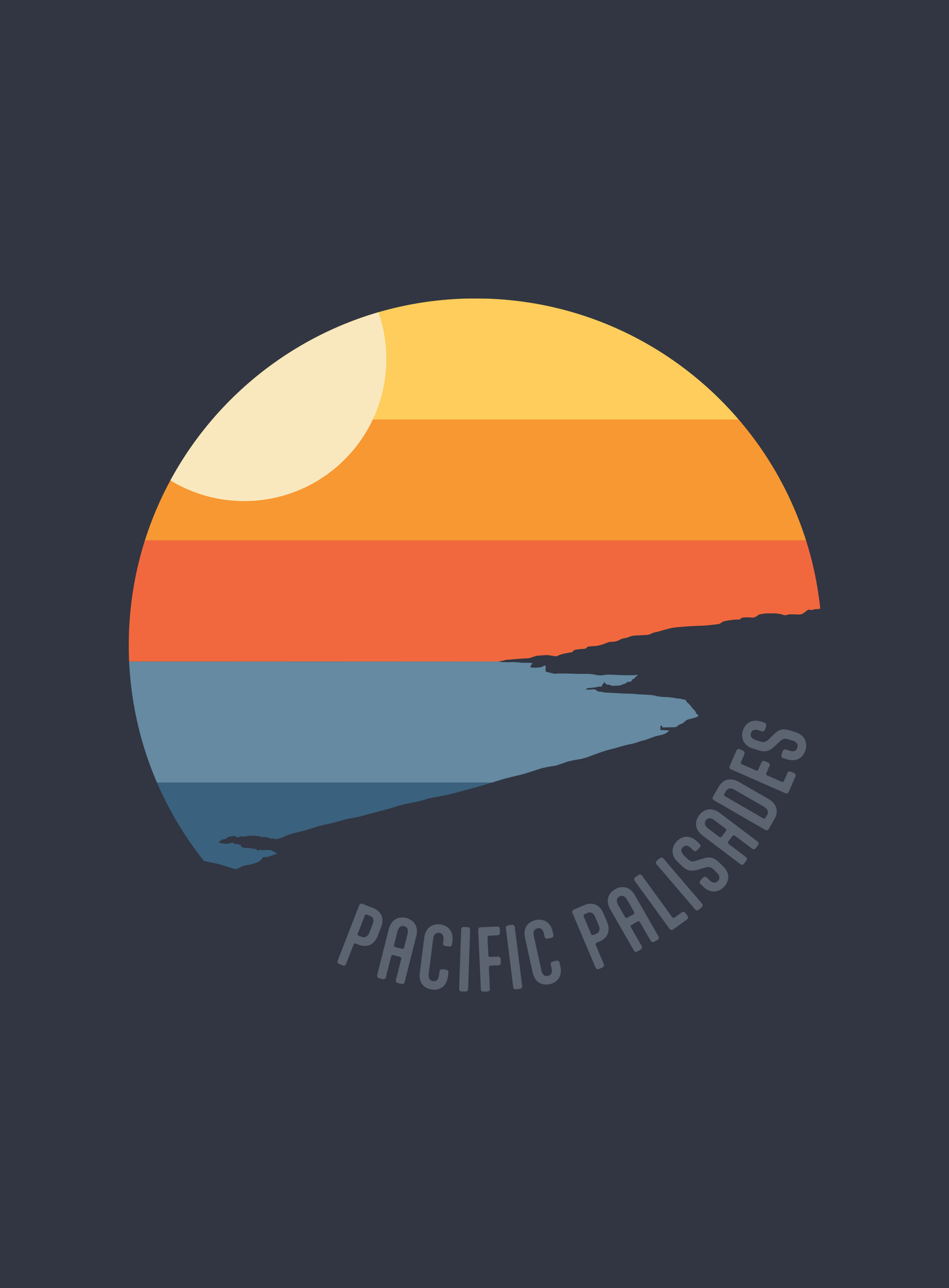 Unisex: Pacific Palisades Sunset Tee - Heather Navy