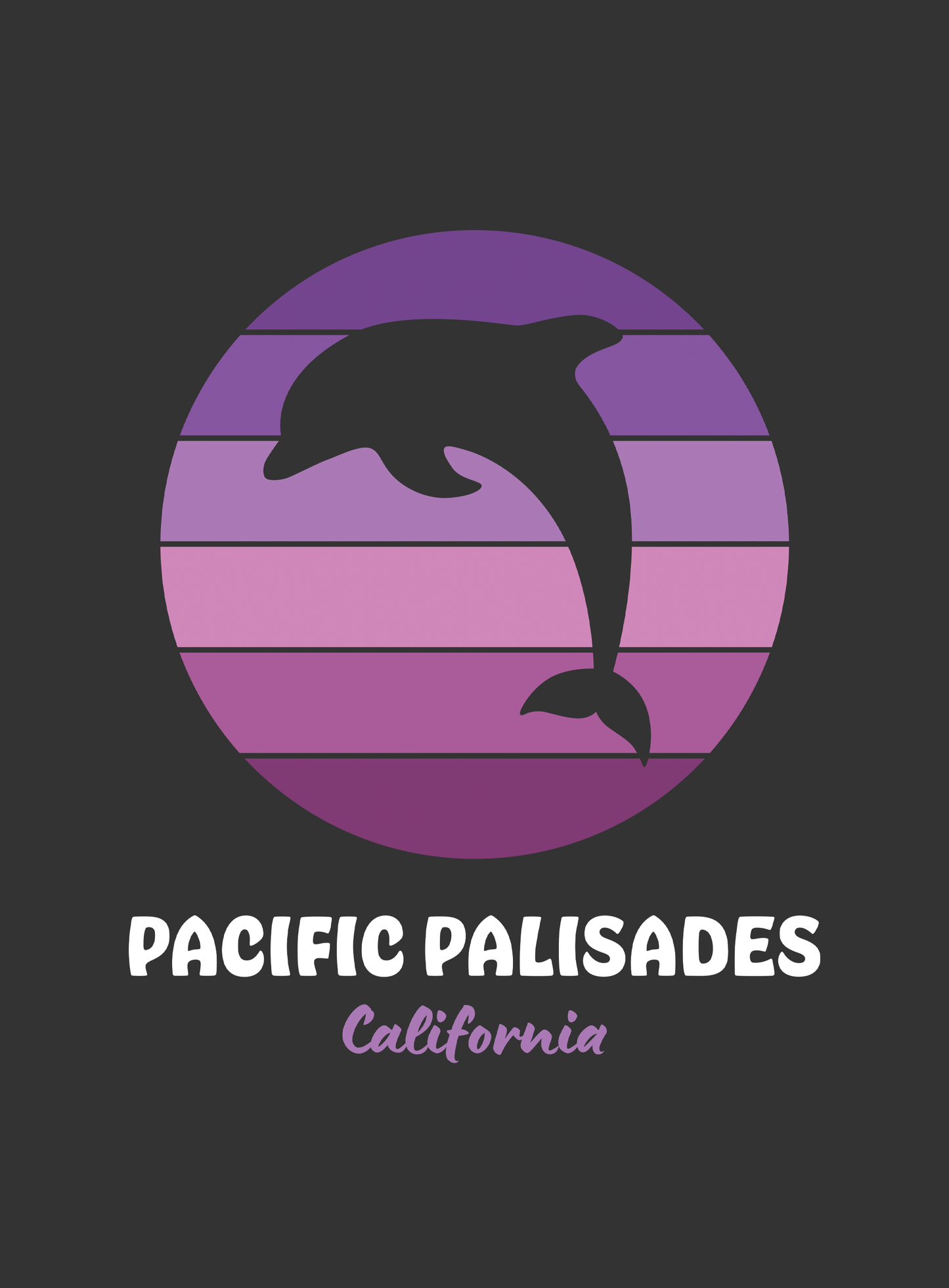 Unisex: Pacific Palisades Dolphin Sunset Tee - Dark Grey Heather