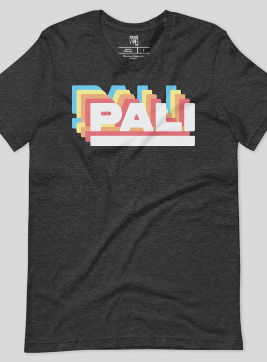 Unisex: Retro Pali Tee - Dark Grey Heather