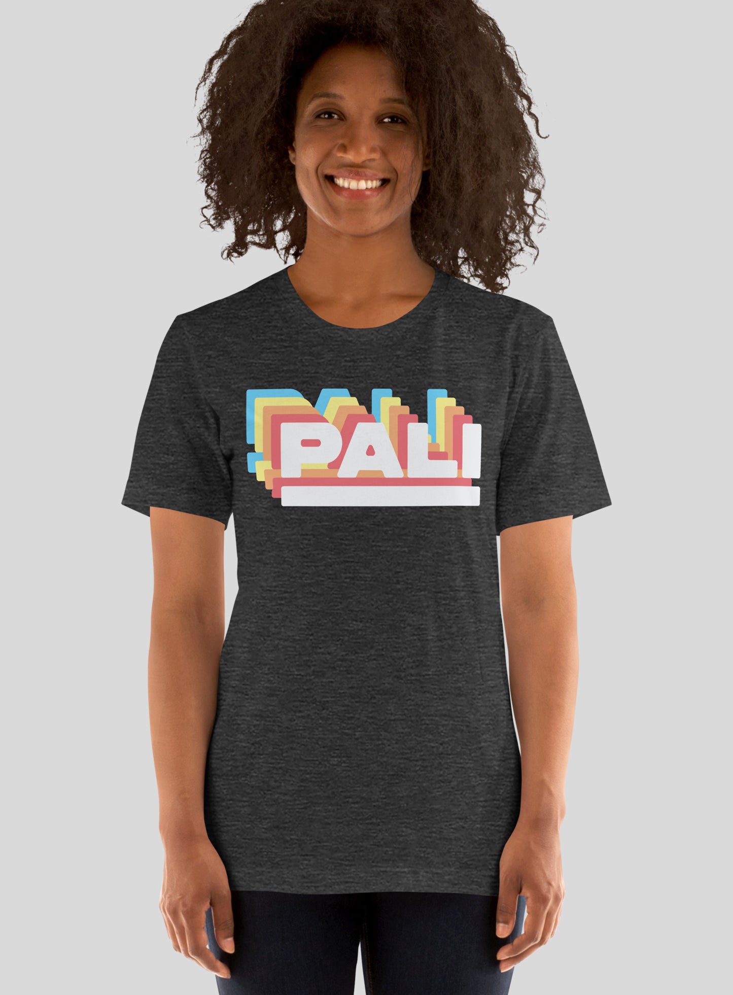 Unisex: Retro Pali Tee - Dark Grey Heather