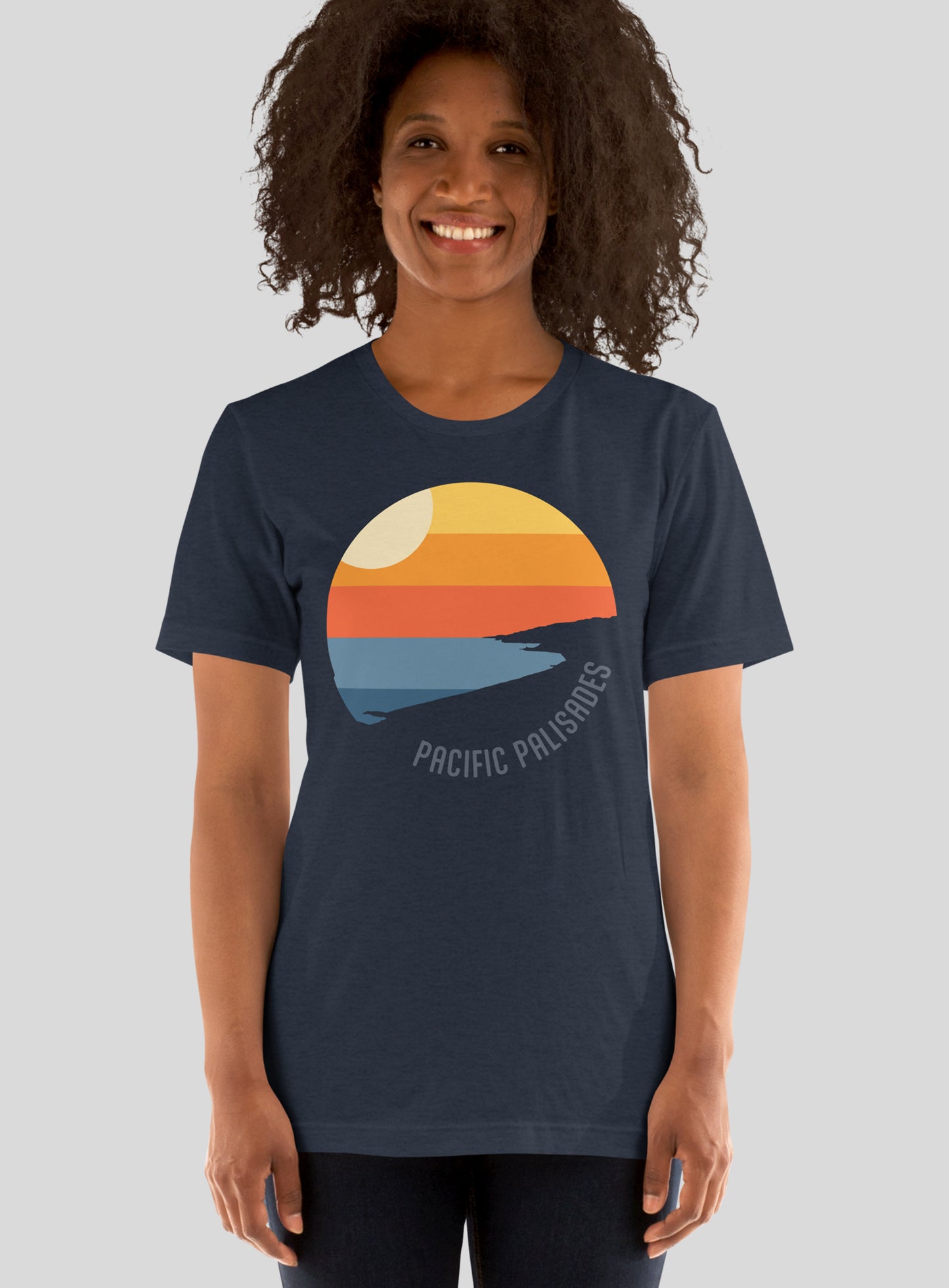 Unisex: Pacific Palisades Sunset Tee - Heather Navy
