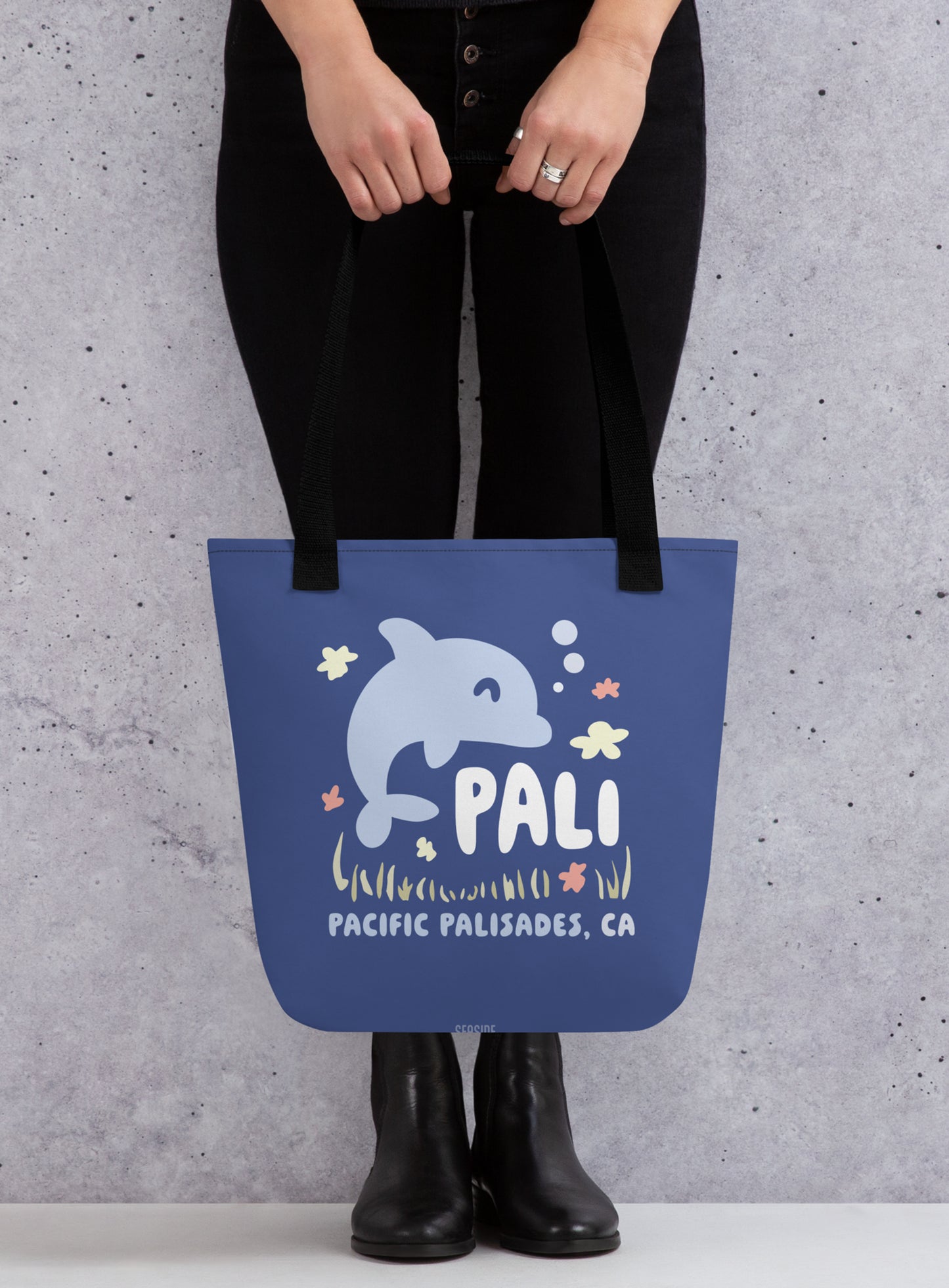 Pacific Palisades Happy Dolphin Tote Bag