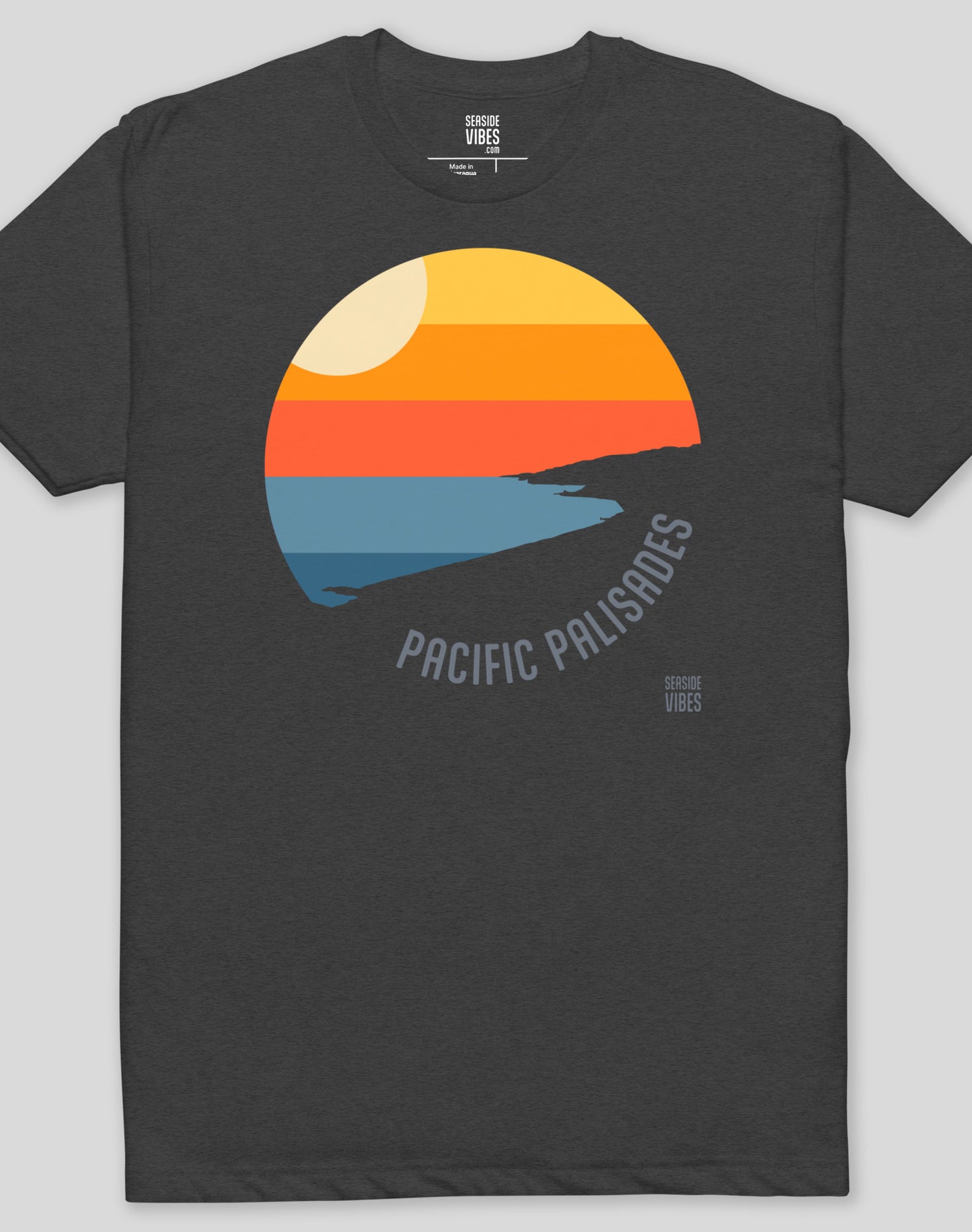 Pacific Palisades Sunset Tee - Cotton Blend | Charcoal