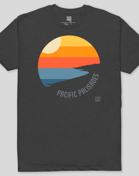 Pacific Palisades Sunset Tee - Cotton Blend | Charcoal