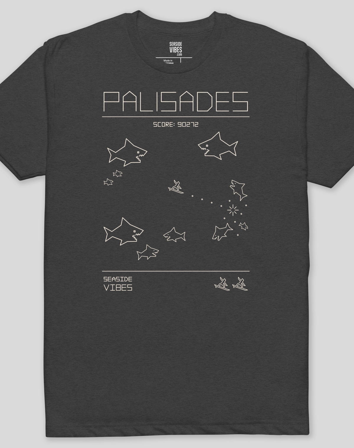 Palisades 1979 Shark Frenzy Tee - Cotton Blend | Charcoal