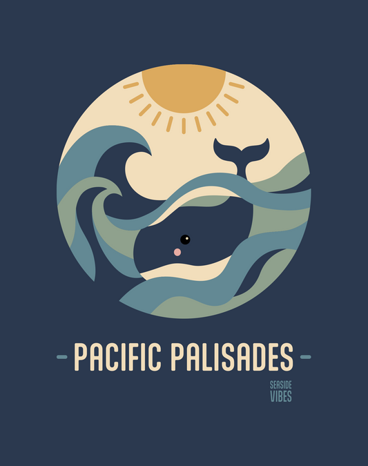 Pacific Palisades Whale Sunset Tee - Cotton Blend | Midnight Navy