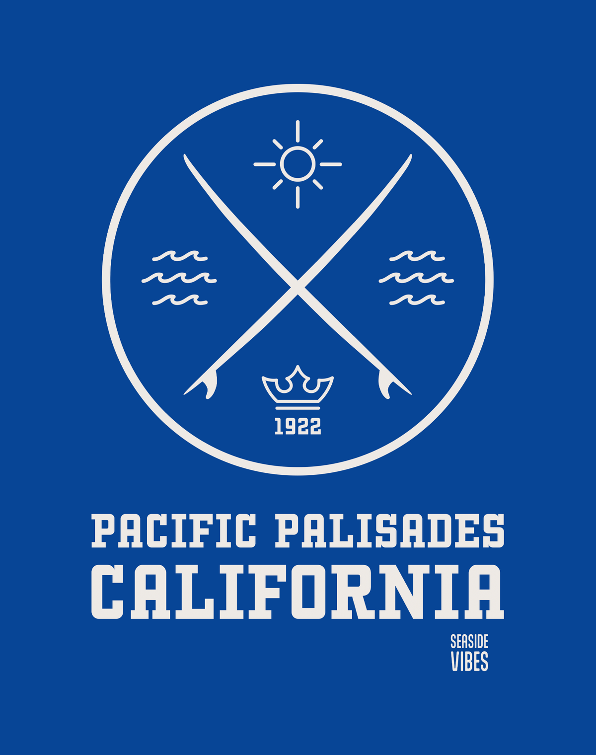 Pacific Palisades Surf Tee - Cotton Blend | Royal