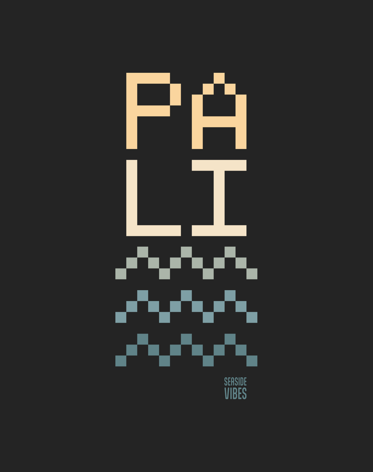 Pacific Palisades Pali Pixel Tee - Cotton Blend | Charcoal