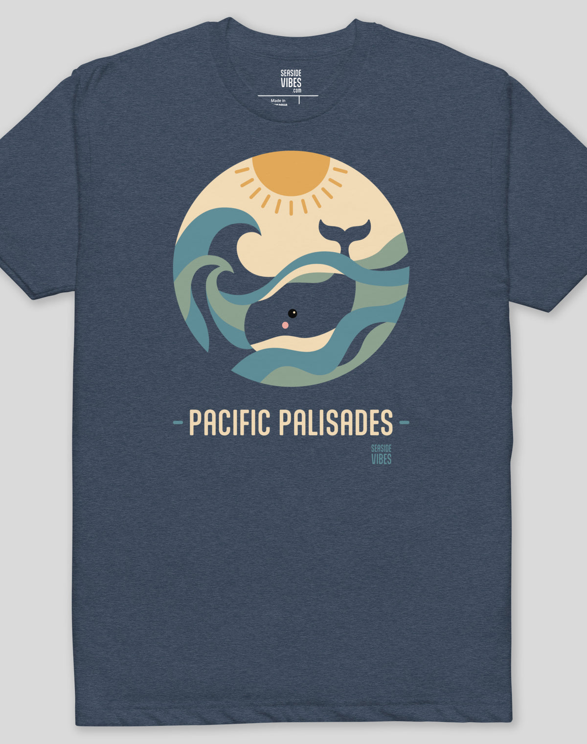 Pacific Palisades Whale Sunset Tee - Cotton Blend | Midnight Navy