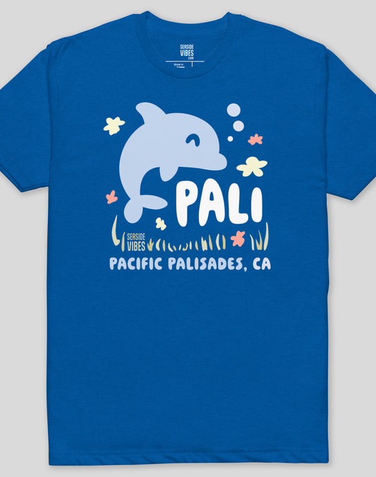 Pacific Palisades Happy Dolphin Tee - Cotton Blend | Royal
