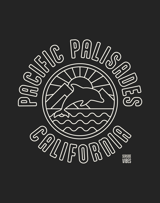Pacific Palisades Dolphin Sunset Tee - Cotton Blend | Charcoal