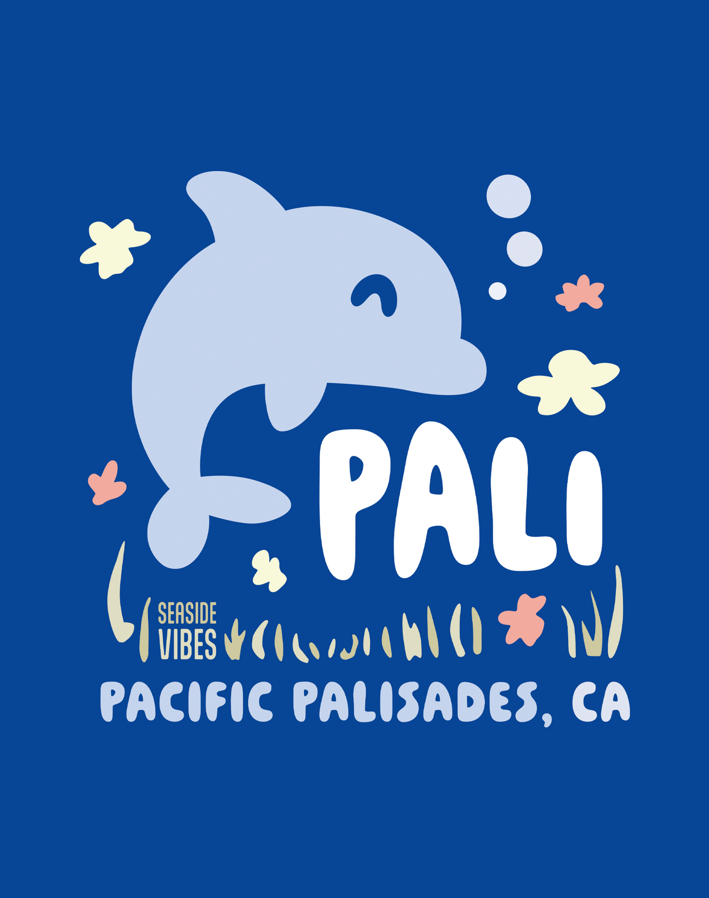 Pacific Palisades Happy Dolphin Tee - Cotton Blend | Royal