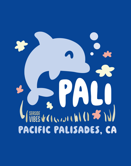 Pacific Palisades Happy Dolphin Tee - Cotton Blend | Royal