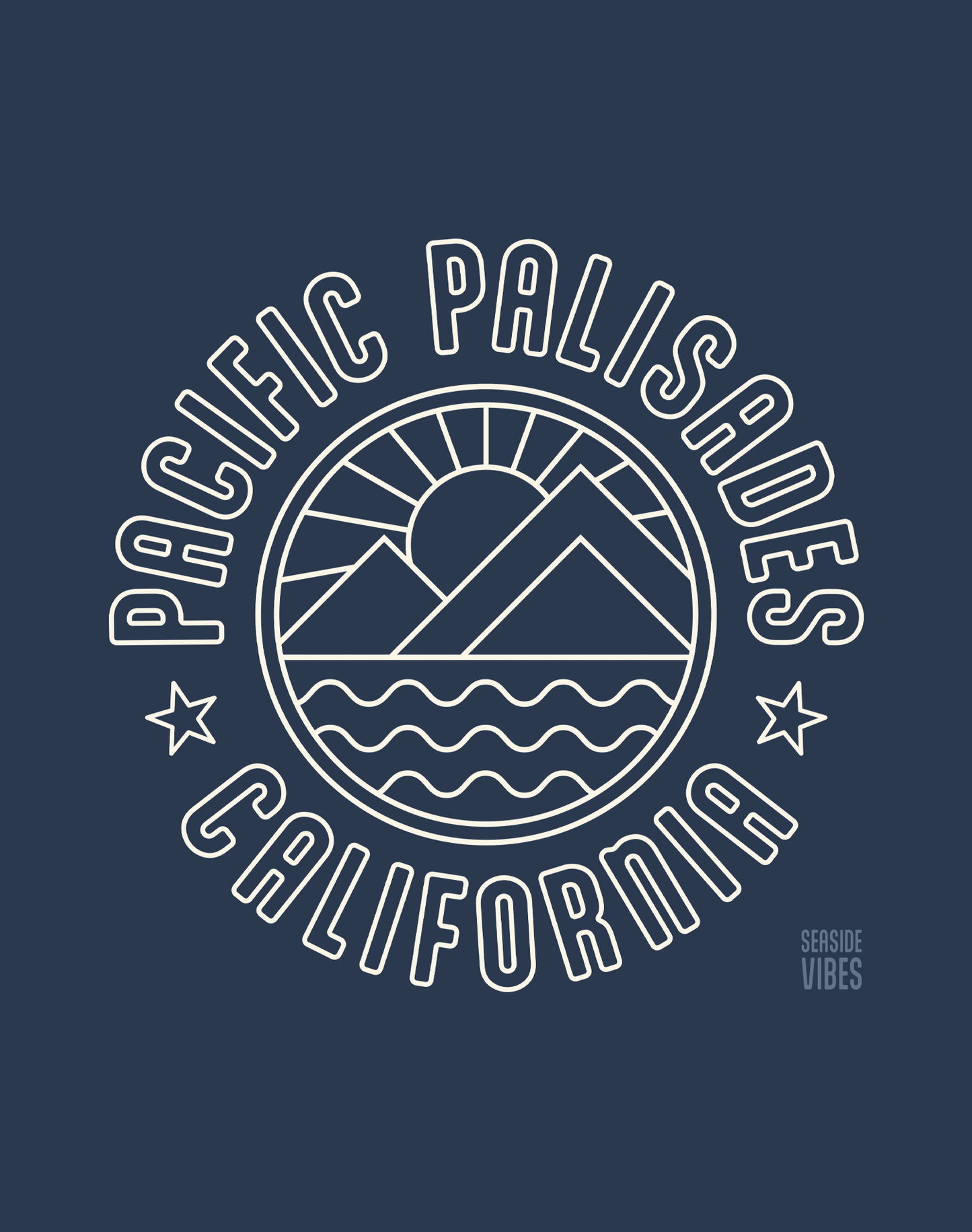 Pacific Palisades Sunrise Tee - Cotton Blend | Midnight Navy