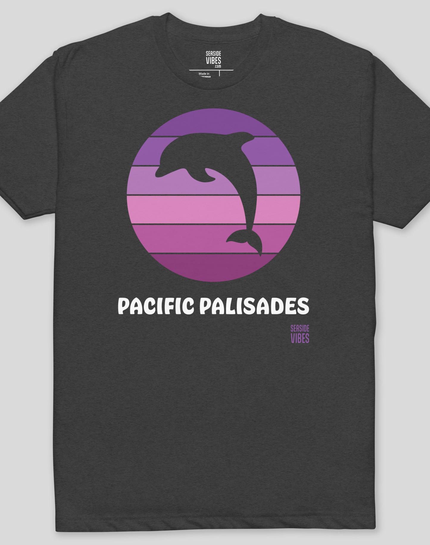Pacific Palisades Dolphin Sunset Tee - Cotton Blend | Charcoal