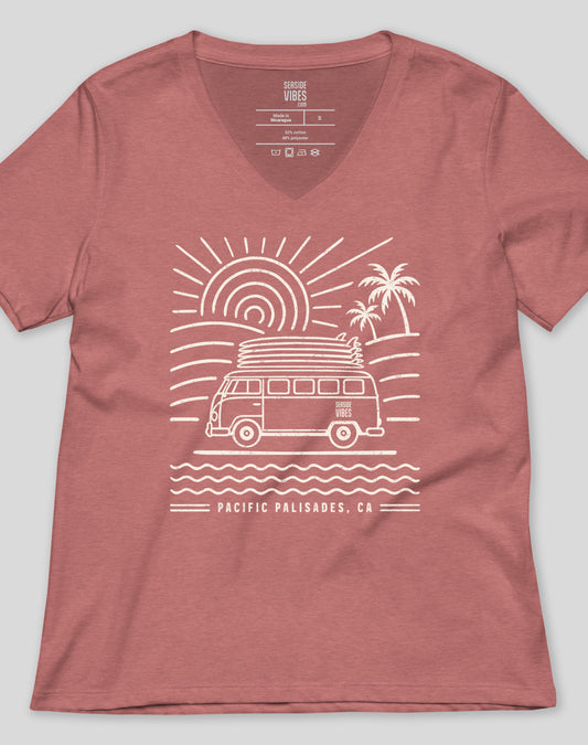 V-Neck: Pacific Palisades Endless Summer Tee | Heather Mauve