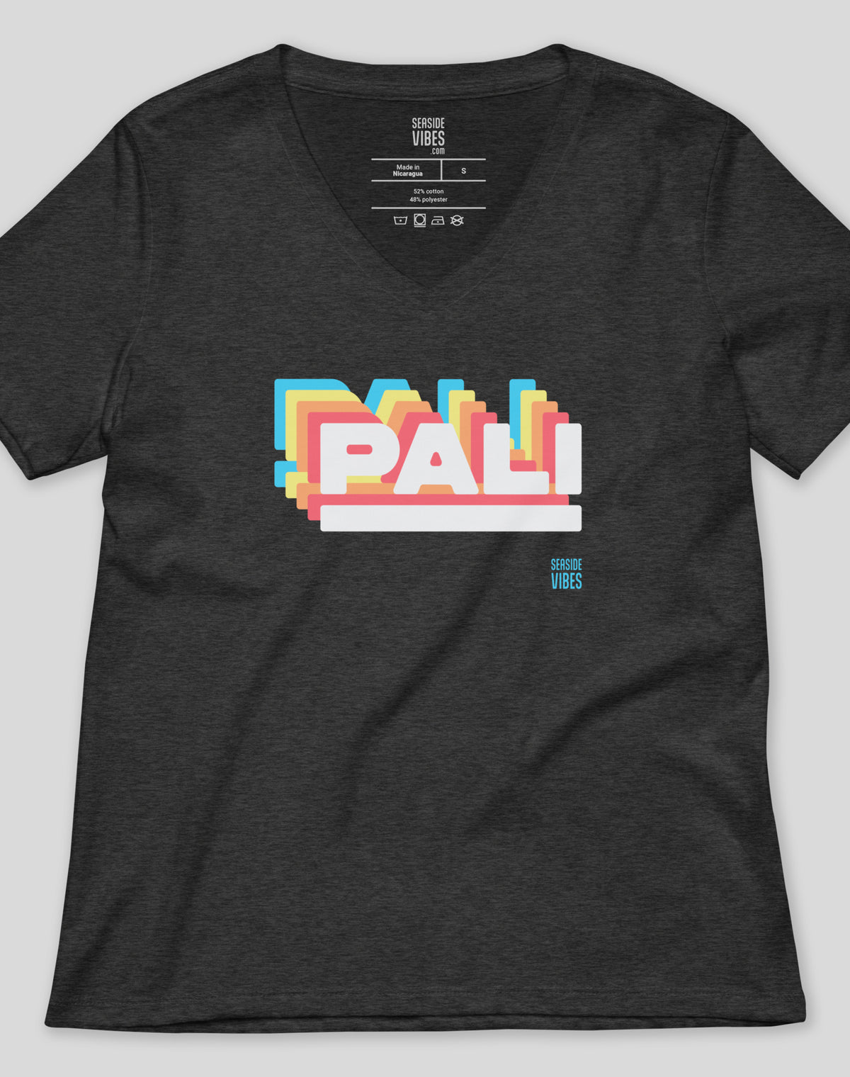 V-Neck: Retro Pali Tee - Dark Grey Heather