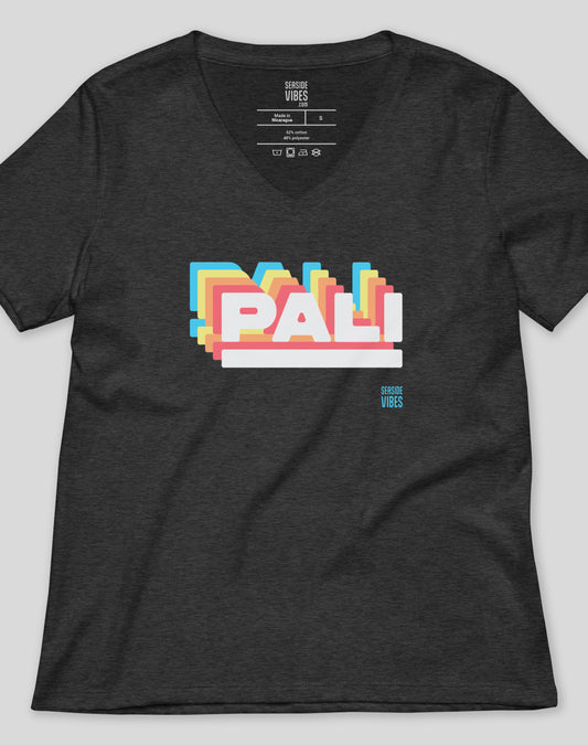 V-Neck: Retro Pali Tee - Dark Grey Heather