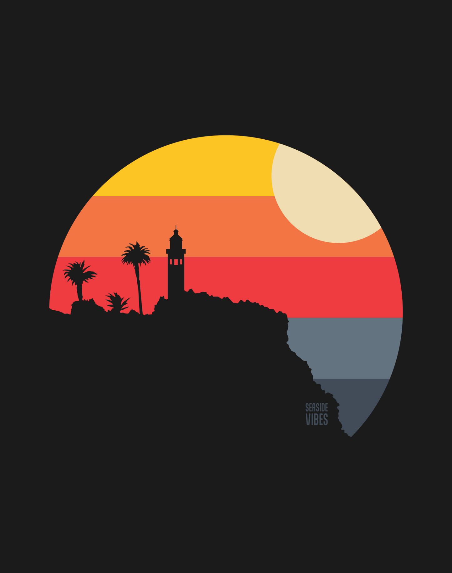 Point Vicente Lighthouse Sunset Tee | Premium 100% Cotton | Black