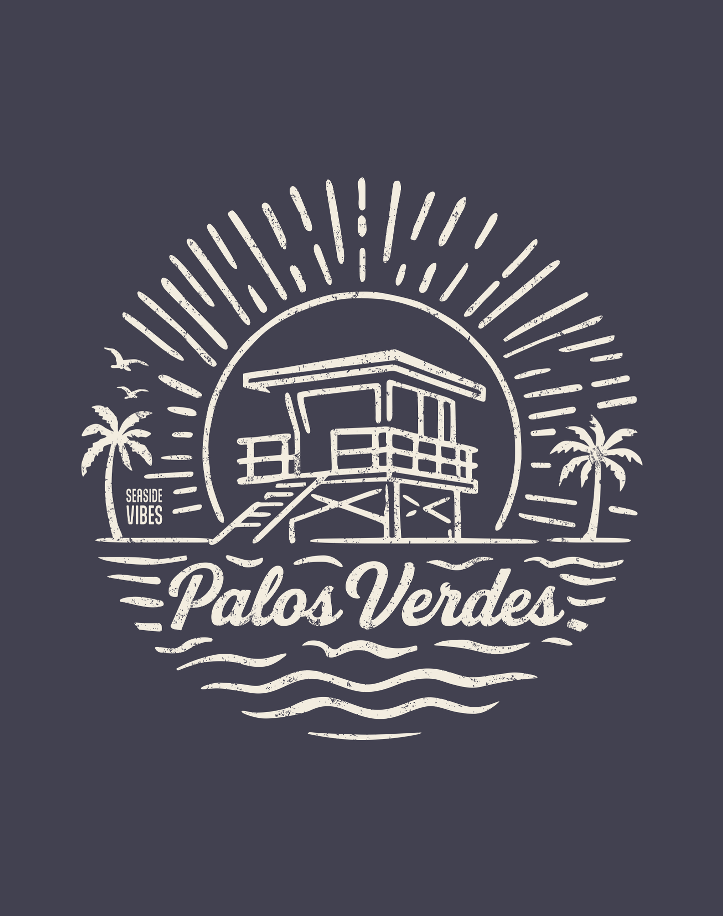 Palos Verdes Sunrise Session Tee - Premium 100% Cotton | Navy