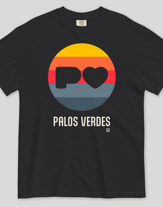 Unisex: Palos Verdes Heart Logo Tee - 100% Cotton | Black