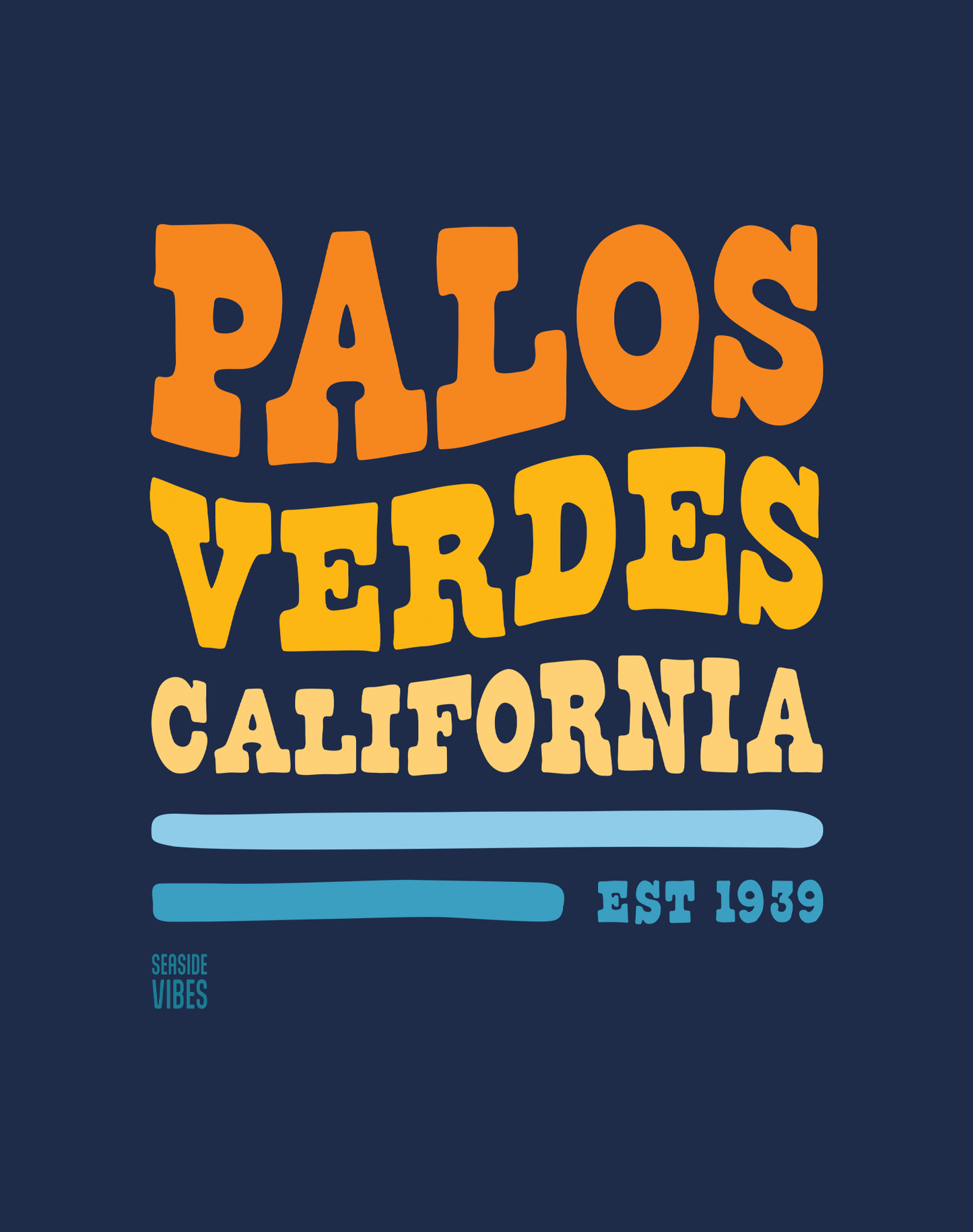 Palos Verdes Vibes Tee - Premium 100% Cotton | True Navy
