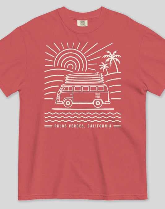 Unisex: Palos Verdes Endless Summer Tee - 100% Cotton | Crimson