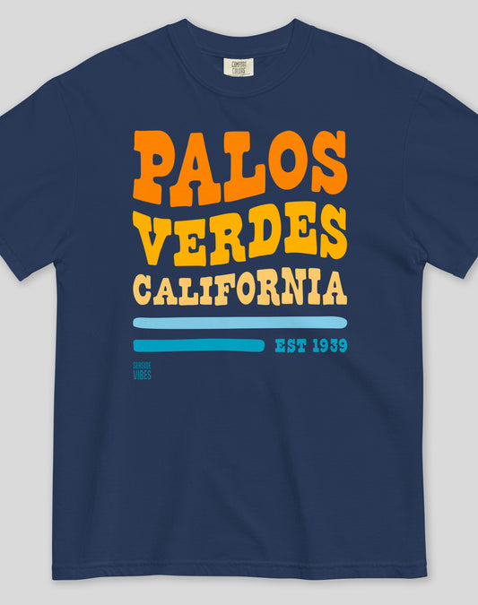 Unisex: Palos Verdes Vibes Tee - 100% Cotton | True Navy