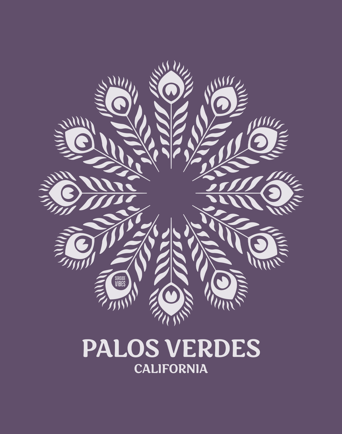 Palos Verdes Feathers Tee - Premium 100% Cotton | Grape