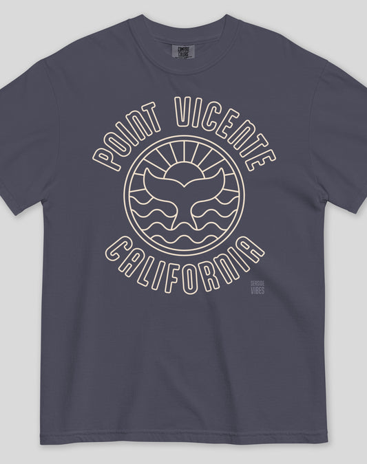Unisex: Point Vicente Whale Tee - 100% Cotton | Navy