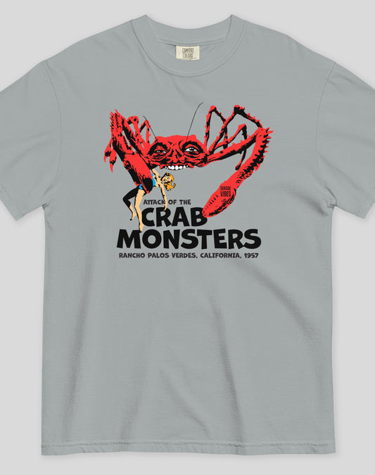 Unisex: Attack of the Crab Monsters Tee - 100% Cotton | Granite
