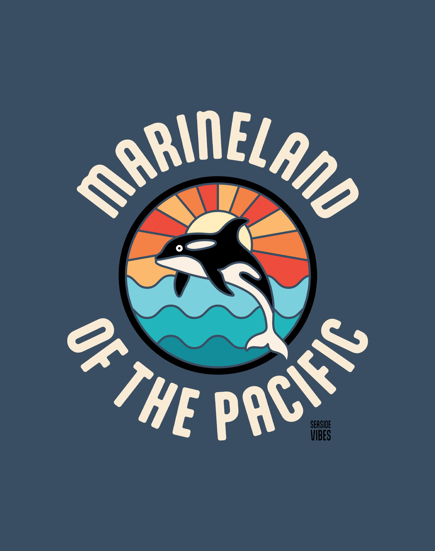 Marineland of the Pacific Retro Sunset Tee - Premium 100% Cotton | Midnight