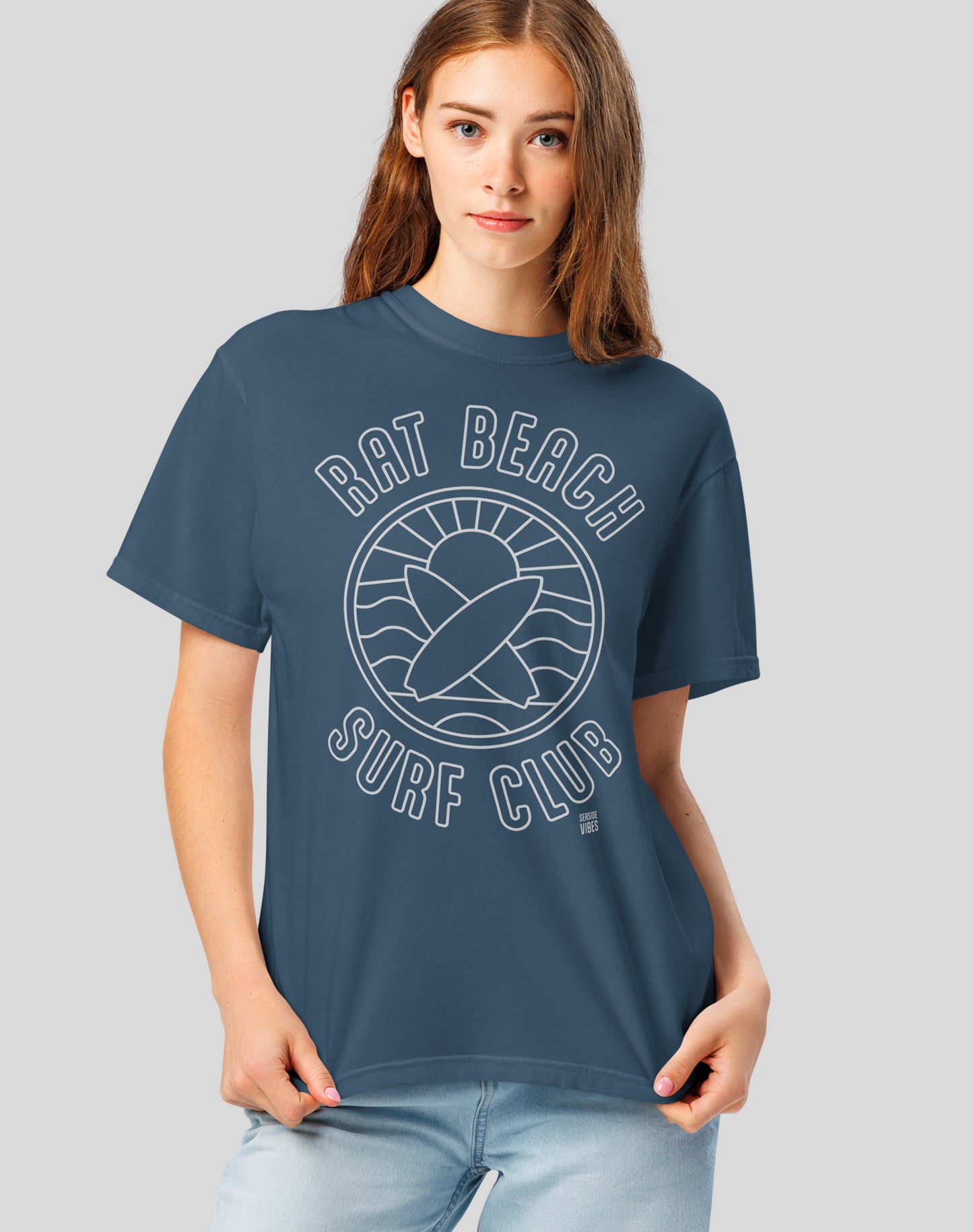 Unisex: Rat Beach Sunset Tee - 100% Cotton | Midnight