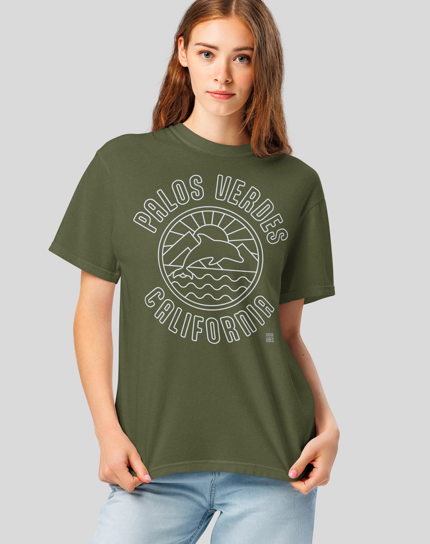 Palos Verdes Dolphin Sunrise Tee - Premium 100% Cotton | Hemp