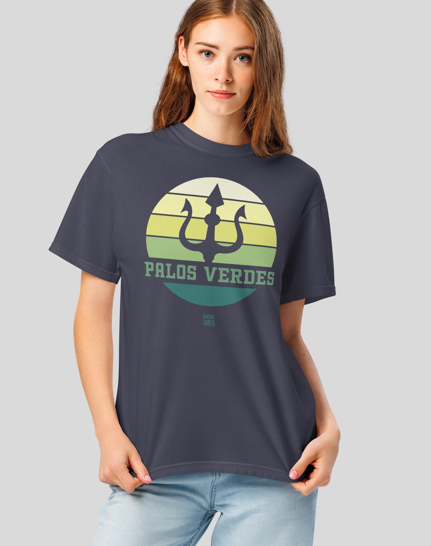 Palos Verdes Trident Tee - Premium 100% Cotton | Navy