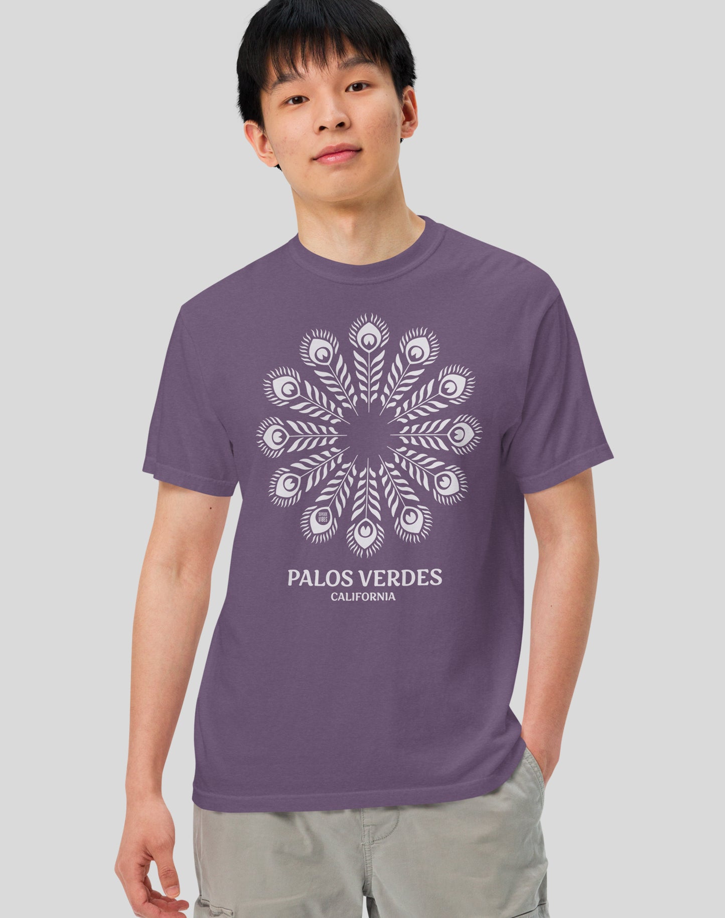 Palos Verdes Feathers Tee - Premium 100% Cotton | Grape