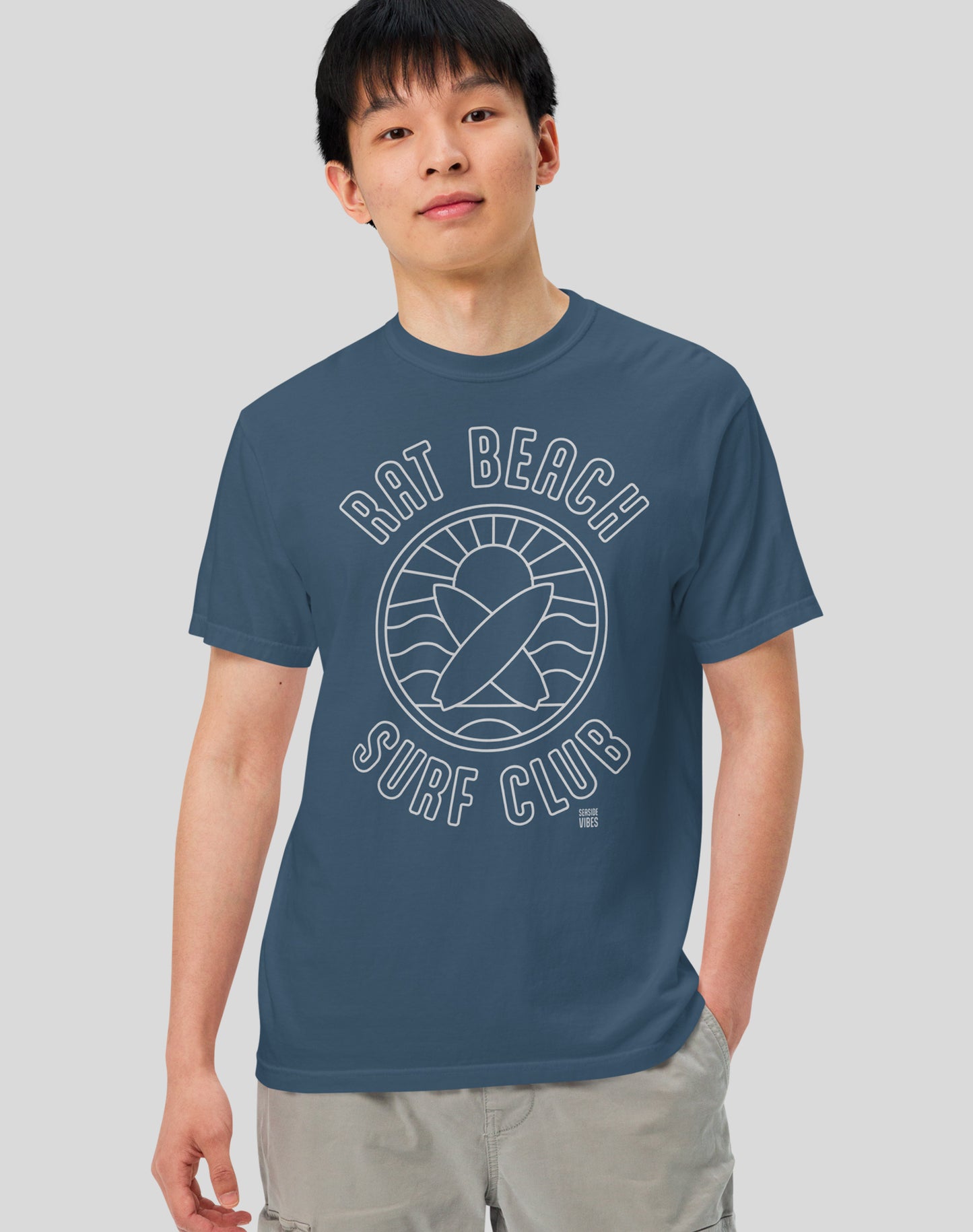 Unisex: Rat Beach Sunset Tee - 100% Cotton | Midnight