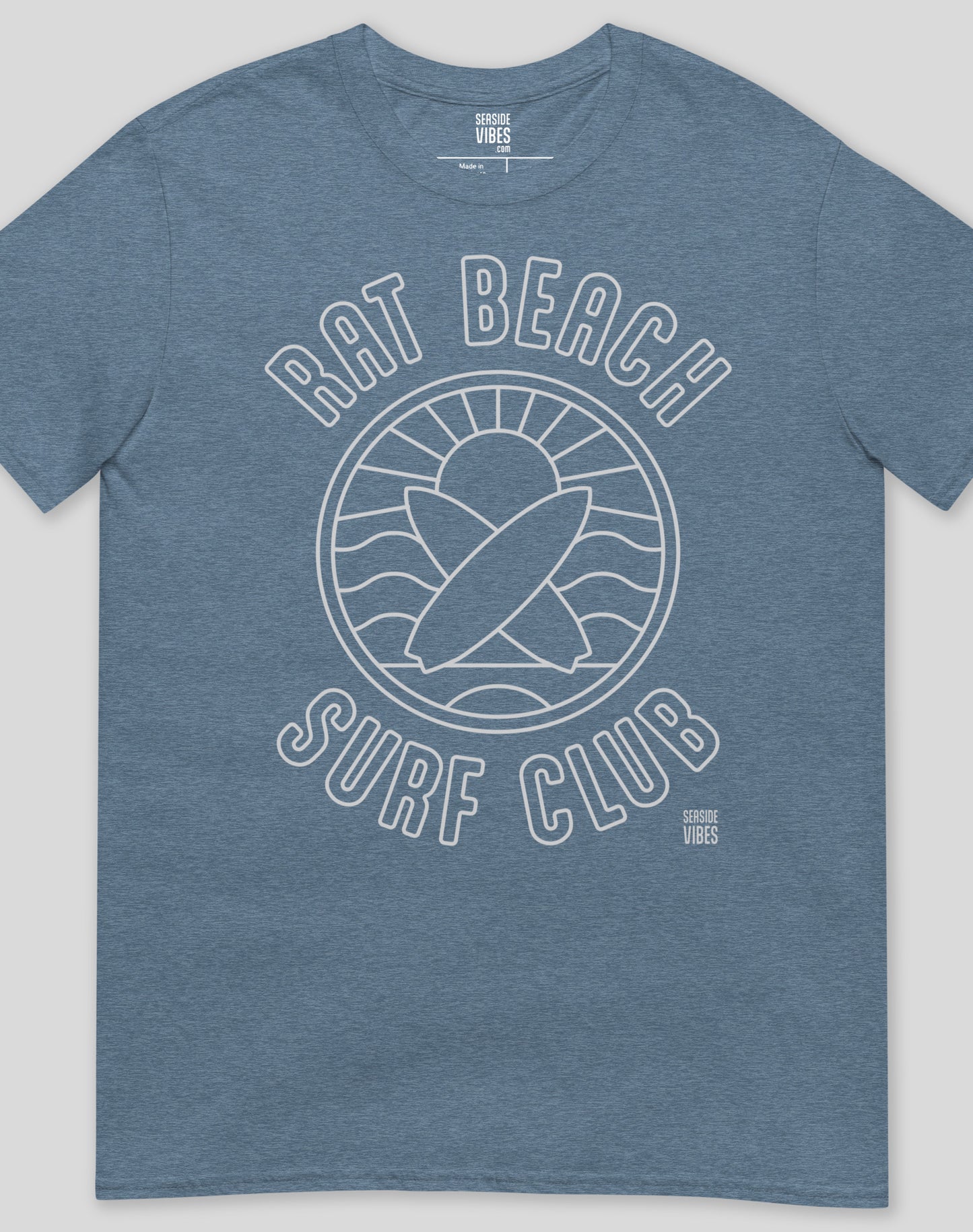 Unisex: Rat Beach Surf Club Sunset Tee | Heather Indigo