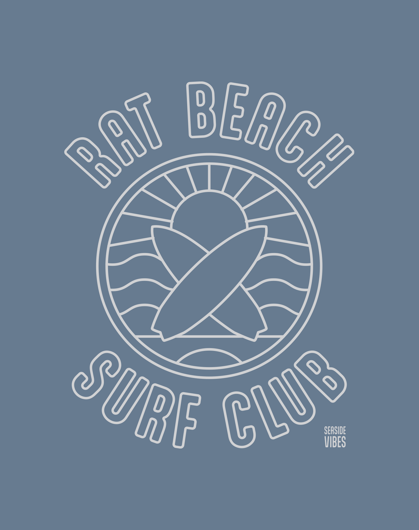 Unisex: Rat Beach Surf Club Sunset Tee | Heather Indigo