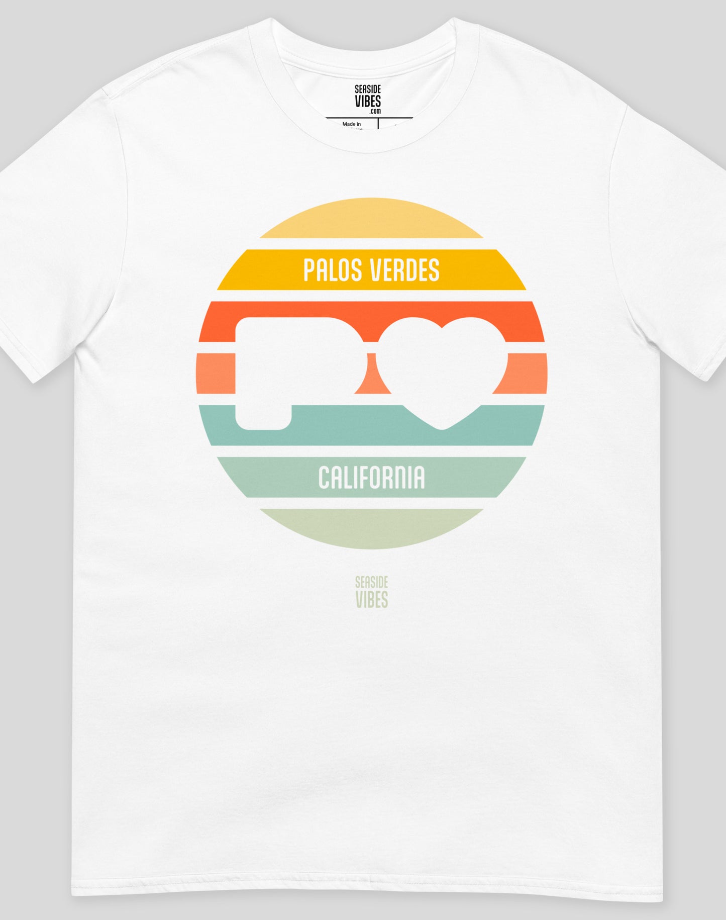 Palos Verdes Sunset Heart Logo Tee - Unisex | White
