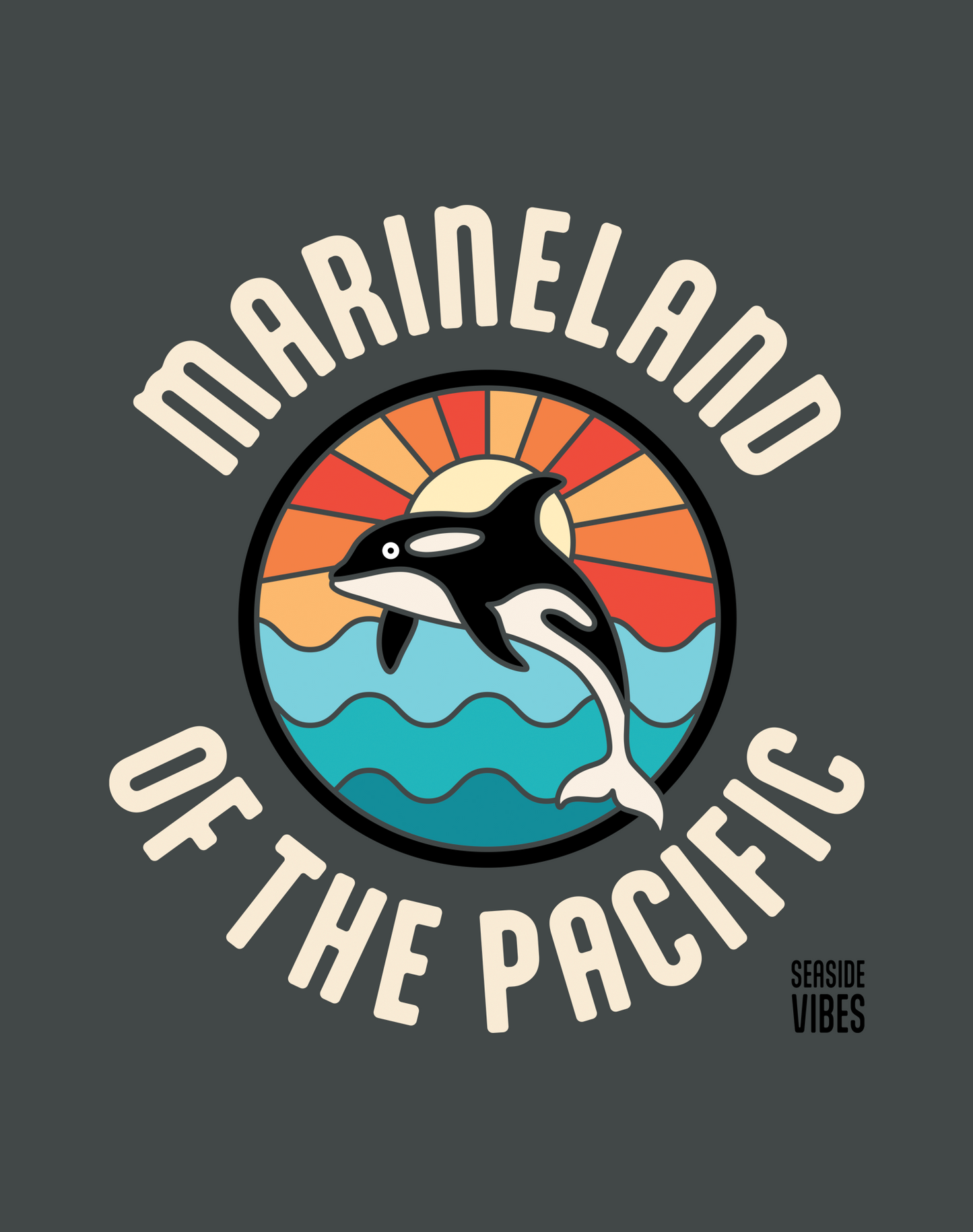 Marineland of the Pacific Retro Sunset Tee - Unisex | Dark Heather